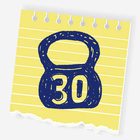 kettlebell doodleのイラスト素材