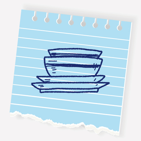 dishes doodleのイラスト素材