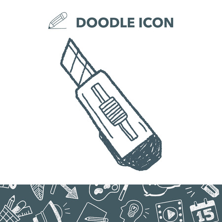 knife doodleのイラスト素材