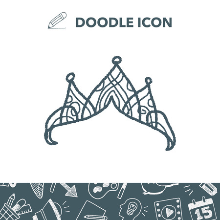 crown doodleのイラスト素材