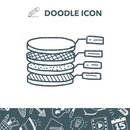 infographic chart doodle drawingのイラスト素材