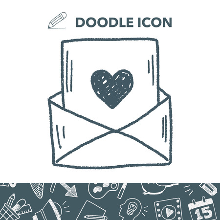love mail doodleのイラスト素材