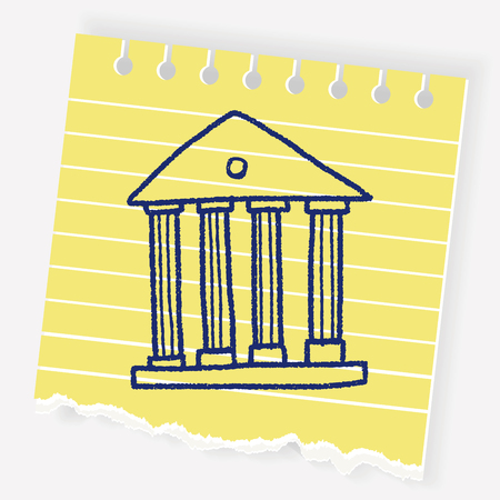 bank doodle drawingのイラスト素材