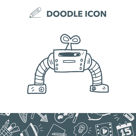 Robot doodleのイラスト素材