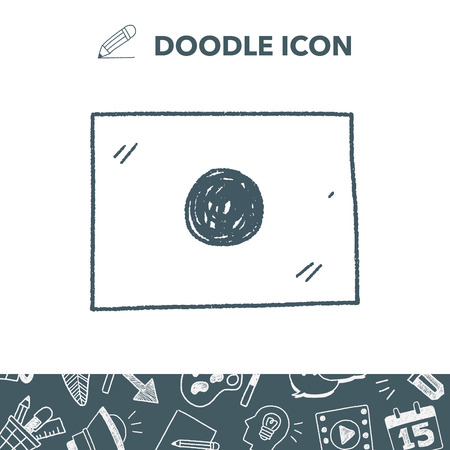 Japan flag doodleのイラスト素材