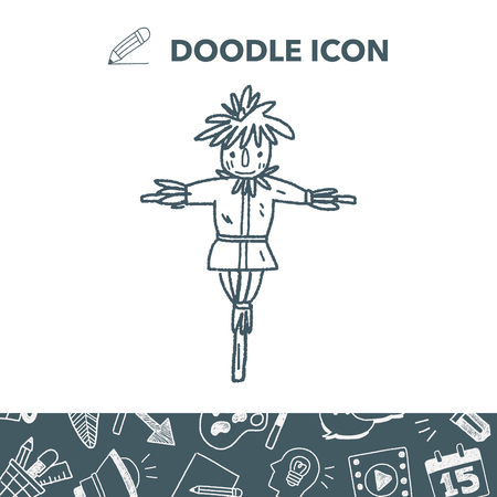 scarecrow doodle vector illustrationのイラスト素材