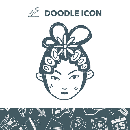 Chinese Beijing opera doodle.のイラスト素材