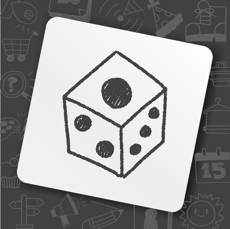 dice doodle drawingのイラスト素材