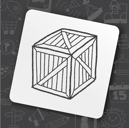 wood box doodleのイラスト素材