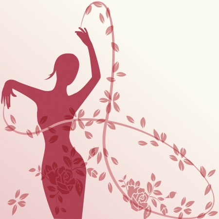 Background with beautiful girlのイラスト素材