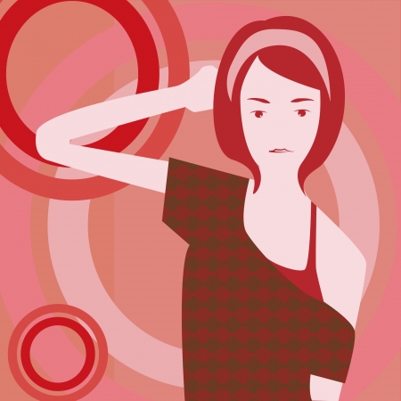 Background with beautiful girl のイラスト素材