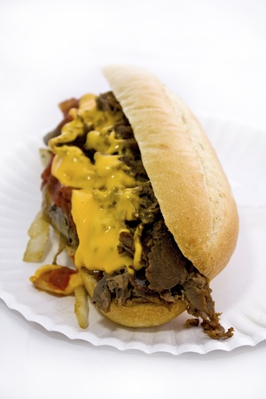 Cheese Steak on Plateの写真素材