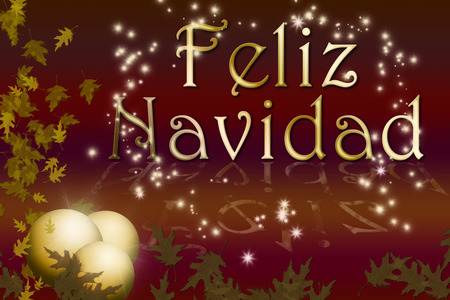 Merry Christmas and happy new year in spanishの写真素材