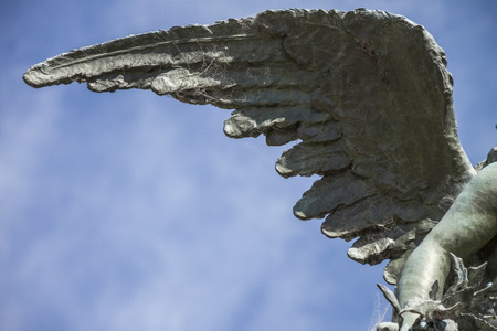 only one sculpture of one angel wingの写真素材