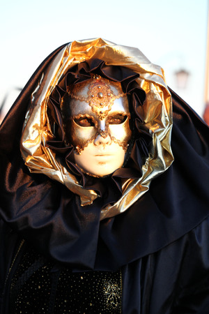 Costumes and mask in Venice Carnival. Deceit, mystery, fun and secret behind the masks of Venice. Every year in late February hundreds of people choose the mystery behind the masks.の写真素材