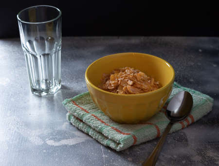 Cornflakes in a bowl - Crunchy cereal petals for breakfast