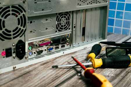 Some tools to repair a computer.の写真素材