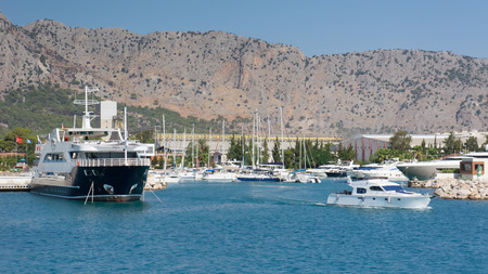 Ships and yachts in harbor of Antalyaの写真素材
