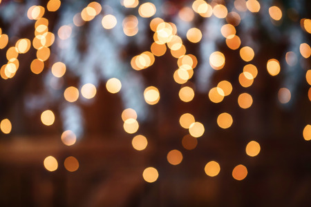 Christmas yellow bokeh light abstract holiday background