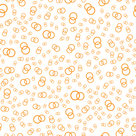 Vector seamless abstract pattern. Golden wedding rings on white background. Modern stylish textureのイラスト素材