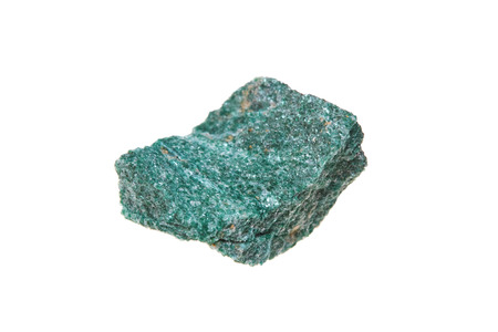 Fuchsite mineral stone, isolated on white background, macroの写真素材