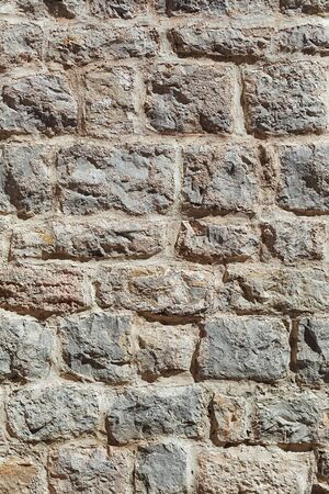 Part of a big stone wall for background or texture, closeupの写真素材