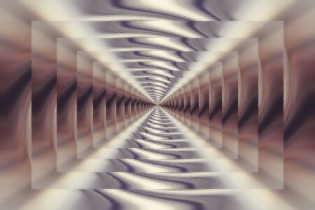 Brown abstract tunnel background with glass texture, design pattern template with copyspaceの写真素材