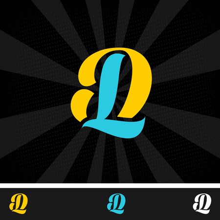 Creative DL logo design with letter D and Lのイラスト素材