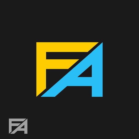 Creative logo FA design with letter FA icon.のイラスト素材