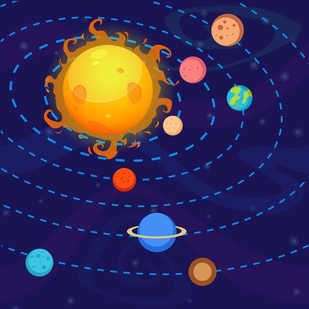 solar system illustration in vector format.のイラスト素材