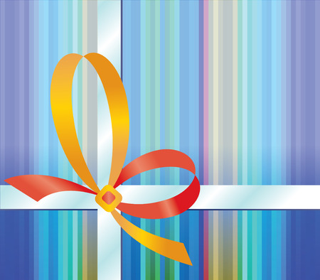 Gift background with yellow bow - vector illustrationのイラスト素材