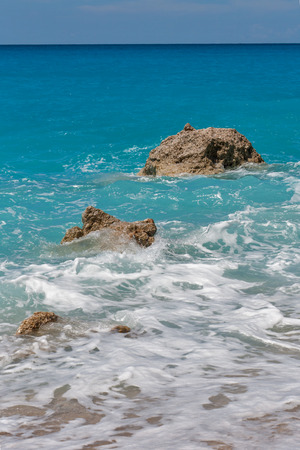Megali Petra Beach, Lefkada, Ionian Islands, Greeceの写真素材