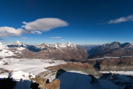 Matterhorn peak and Alps near Zermatt, Switzerlandの写真素材