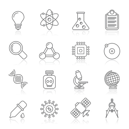 Line Education and Science icons - vector icon setのイラスト素材