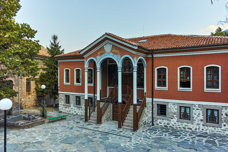 PERUSHTITSA, BULGARIA - SEPTEMBER 4, 2016: The building of Danov School from the 19th century, Perushtitsa, Plovdiv Region, Bulgariaのeditorial素材