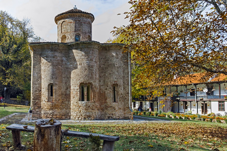 ZEMEN, BULGARIA - OCTOBER 20, 2016: Autumn view of Zemen Monastery, Pernik Region, Bulgaria