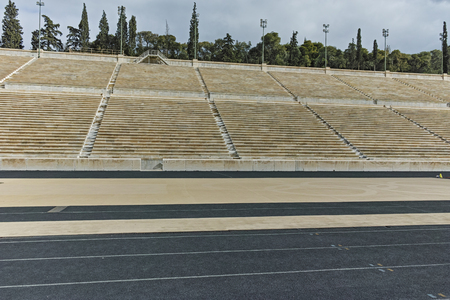 ATHENS, GREECE - JANUARY 20 2017: Panathenaic stadium or kallimarmaro in Athens,  Attica, Greeceのeditorial素材