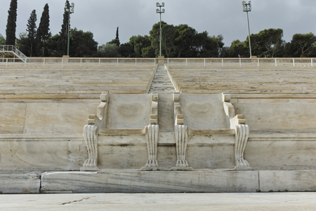 ATHENS, GREECE - JANUARY 20 2017: Panathenaic stadium or kallimarmaro in Athens,  Attica, Greeceのeditorial素材