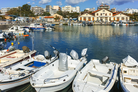 ALEXANDROUPOLI, GREECE - SEPTEMBER 23, 2017:  Amazing view of Port and town of Alexandroupoli, East Macedonia and Thrace, Greeceのeditorial素材