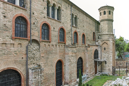 THESSALONIKI, GREECE - SEPTEMBER 30, 2017: Ancient Byzantine Orthodox Hagia Sophia Cathedral in the center of city of Thessaloniki, Central Macedonia, Greeceのeditorial素材