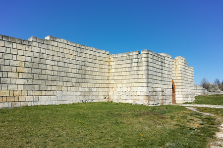 Ruins of The capital city of the First  Bulgarian Empire Fortress Pliska, Shumen Region, Bulgariaのeditorial素材