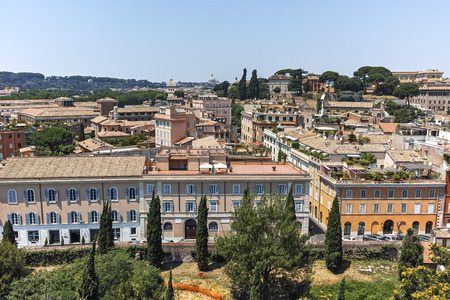 ROME, ITALY - JUNE 24, 2017: Panoramic view From Palatine Hill in city of Rome, Italyのeditorial素材