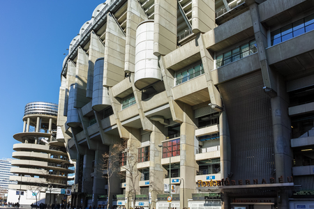 MADRID, SPAIN - JANUARY 21, 2018:  Outside view of Santiago Bernabeu Stadium in City of Madrid, Spainのeditorial素材