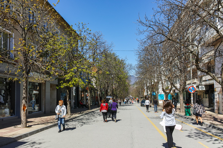 SANDANSKI, BULGARIA - APRIL 4, 2018: The Center and Pedestrian street in town of Sandanski, Bulgariaのeditorial素材