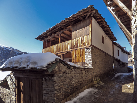 Village of Kovachevitsa with Authentic nineteenth century houses, Blagoevgrad Region, Bulgariaの写真素材