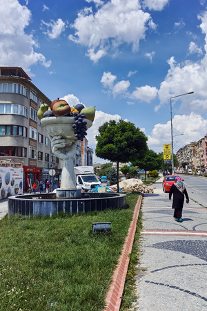 EDIRNE, TURKEY - MAY 26, 2018: Typical street in the center of city of Edirne,  East Thrace, Turkeyのeditorial素材