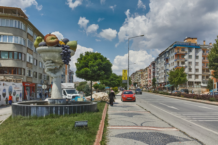 EDIRNE, TURKEY - MAY 26, 2018: Typical street in the center of city of Edirne,  East Thrace, Turkeyのeditorial素材