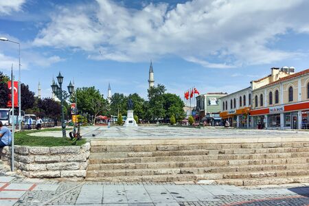 EDIRNE, TURKEY - MAY 26, 2018: Square and street in the center of city of Edirne,  East Thrace, Turkeyのeditorial素材