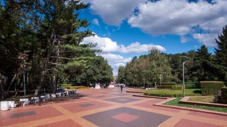 SOFIA, BULGARIA - SEPTEMBER 26, 2018: Landscape with Trees and gardens at South Park in city of...