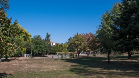SOFIA, BULGARIA - OCTOBER 5, 2018: Landscape with Trees and gardens at Borisova gradina (Boris Garden) in city of Sofia, Bulgariaのeditorial素材